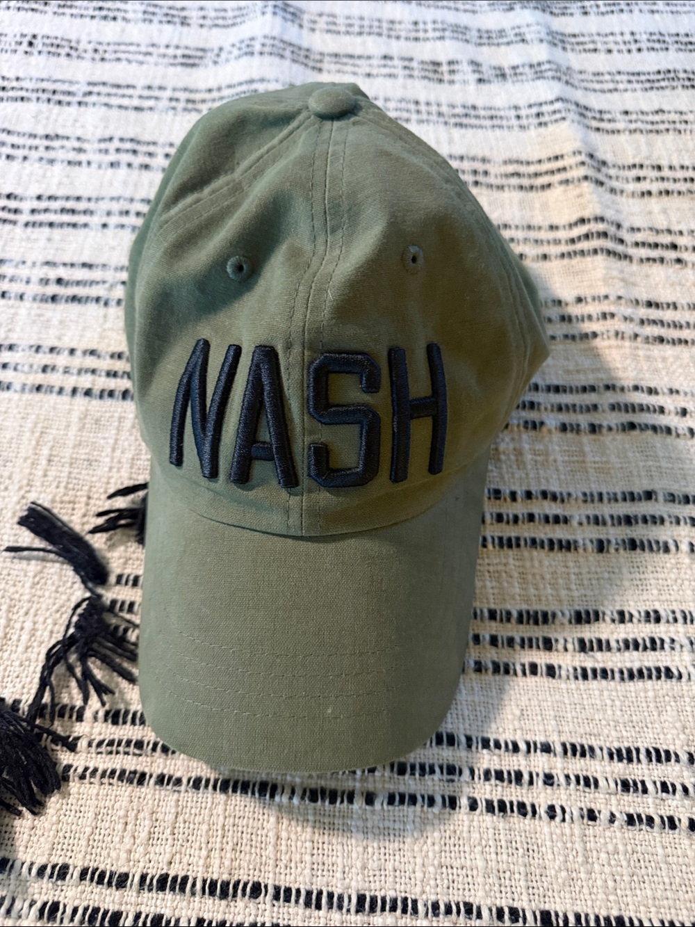 NASH Embroidered Olive Green Baseball Cap